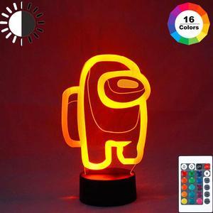 Among Us Led 3d Lamp 16 Color Night Light Desktop USB Lamp For Home Decor Atmosphere Bedside Table Desk Lighting Gifts