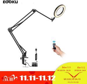 8W  Table Lamp LED Three-Section Flexible Handle 3-Color 5x Magnifying Glass Reading Work Repair Welding