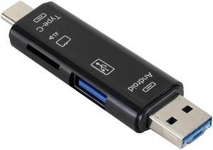 5 in 1 USB 3.0 Type C / USB / Micro USB  TF Memory Card Reader OTG Adapter Connector High Speed Memory Card Reader PCI-E Riser