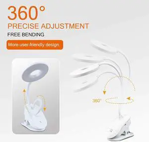 Desk Lamp Clip Wireless Table Light Touch Study Lamps Magnifier Gooseneck Desktop Foldable Table Light USB Rechargeable Hot