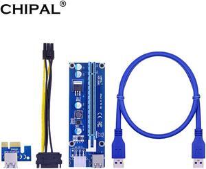 VER006C PCI-E Riser Card 006C PCI E PCIE 1X to 16X 60CM 100CM USB 3.0 Cable SATA to 6Pin Power Cord for BTC LTC Mining