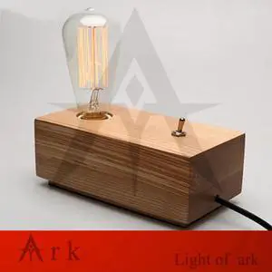Rustic Edison Desk Lightings Table Lamp For Decoration,E27/E26 Edison Bedside Wooden Table Light For Bedroom