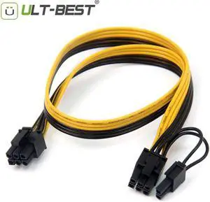 Cable PCI-E PCIE PCI-Express 6P Male to 8Pin (6+2) Male Graphics Video Card Power Cabo 50CM BTC Extension Miner Mining