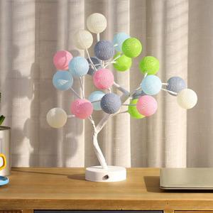 Tree Decorations Fairy Lights Cotton Ball LED Garland String Lights Garland Balls Decoration Battery USB Table Lamp