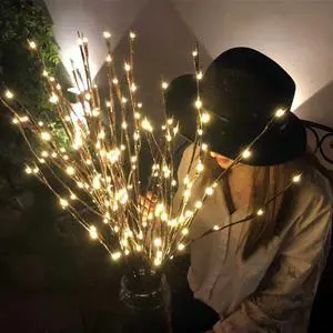 Willow Tree Branch Lamp Light Natural High Vase Fil Tree Branch Lit By Willow Tree Branch Christmas wedding decoration