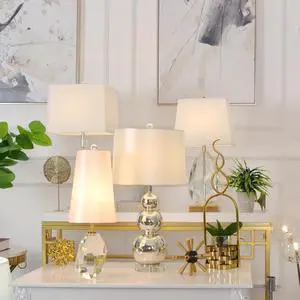 Art Decor Stacked Crystal Ball Table Lamps For Bedroom Bedside Lamp Cracked Texture Glass Desk Lights abajur para quarto