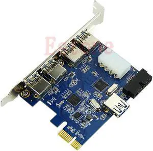 5 Ports PCI-E PCI Express Card to USB 3.0+19 Pin Connector 4 Pin Adapter For Win