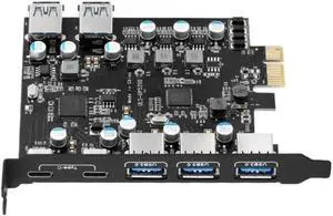 to 5 ports USB3.0 converter dual ports USB3.1 Type-c PCI Express Expansion Card Internal USB 3.0 for Mac Pro Fresco Fl1100