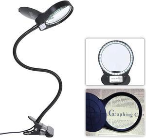 Magnifier Light 6000-7000K 5W Magnifier 3X 10X Large Lens Magnifying reading light For Reading Clip-on Table lamp