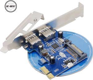 2 Port USB 3.0 PCI Express PCI-E Card Adapter+ Front Panel Expansion Bay PCIN0302