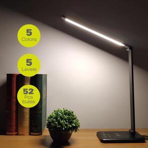 52PCS LED Desk Lamp 5 Color Modes x5 Dimable Levels Touch USB Chargeable Reading Eye-protect with timer Led Table lamp