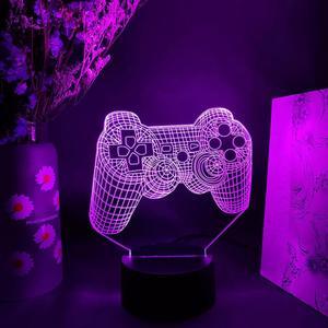 3D Vision Lamp Cool Gift for Game Fans Console Handle Image 7 Color Changing Touch Sensor Night Lamp for Bedroom Decoration