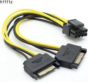 SATA 15pin to 8pin Graphic Card Power Adapter Cable 20cm PCIE SATA Power Supply Cable 8p to SATA for Bitcoin Miner Mining