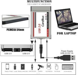 PCMCIA to USB 2.0 CardBus Converter 2-Ports PCI ExpressCard Adapter post card Add On Cards  Accessories