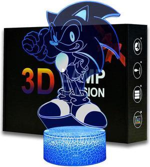 Cartoon Night Light ABS Base With Acrylic Light Borad Optical illusion Sonic the Hedgehog Amine Desk Lamp