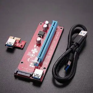 60cm USB 3.0 PCI-E 1x to16x Motherboard Extender Riser Card Adapter for BTC LTC ETH Mining SATA 15Pin Power Cable