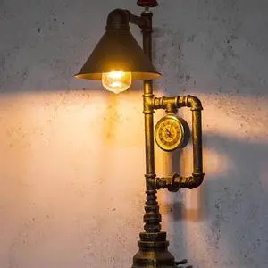industry wind desk lamp Bedside bedroom office study lamp restaurant cafe light living room E27 steam punk table light