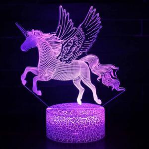 3D Night Light Unicorn Touch Remote Control Colorful Table Lamp Creative Gift Light Adorable Night light