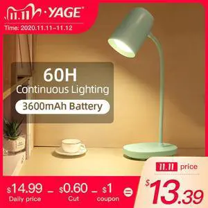 Desk Lamp 3600mAh Rechargeable Battery Eye Protection 3 Mode Lighting Brightness USB Learning Table Night Light for Study