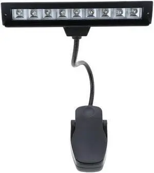 9 LEDs LED Reading Lamp Reading Light Desk Clip Lamp for Piano music score stand Black