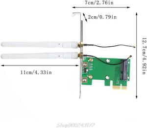 PCI-E to PCI-E 1X Desktop Adapter Convertor with Two Antennas for Wireless Wifi Network Card Jy21 20 Dropship