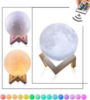 3D USB Desktop decorative lights Remote and Touch Night Lights Moon Lamp  Bedroom Office Decor Gift Warm White Lamp Ornament