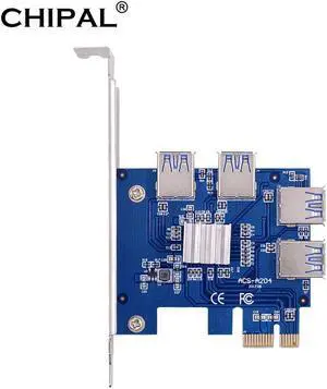 PCI-E 1X to 4 USB 3.0 Riser Card PCIE 1X to 16X Adapter PCI Express Port Multiplier Hub For Litecoin Bitcoin Miner Mining