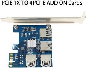 PCIE 1 TO 4 PCI Express 1X Slots PCI-E X1 To PCI-E X16 Graphic Card Slot Riser Card Mini ITX To External 4 PCI-E Slot Adapter PCIe Port Multiplier Card For BTC LTC