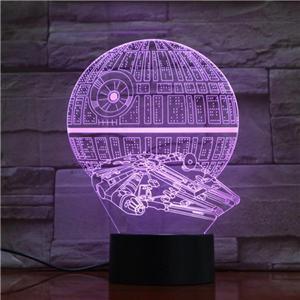 3D Lamp Star Wars Death Star Best Gift for Fans for Desk Decoration 7 Color with Remote Touch Sensor Led Night Light Lamp