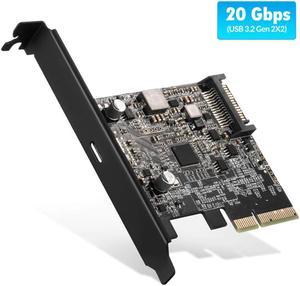 USB C PCI-Express to USB 3.2 20Gbps PCI-E Express Expansion Card Adapter with ASM3242 Chipset for Windows 8/10/Linux