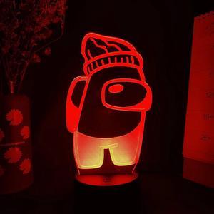 Game Among us 7 colors Character 3D Visualization Night Lamp LED Sensor Lights Party Xmas Holidays Desktop Table Decor