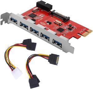 5 Ports USB 3.0 Hub PCI E Add On Card Controller SATA 3 PCIE SATA3 PCIE/PCI-E SATA Card/Expansion/Multiplier PCI Express SATA