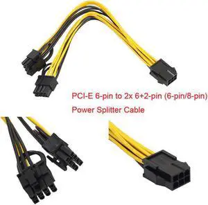 PCI-E 6-pin to 2x6 + 2-pin (6-pin / 8-pin) Power Cable PCIE Splitter PCI Express Futural J10T Digital Shipping Cable Adapter
