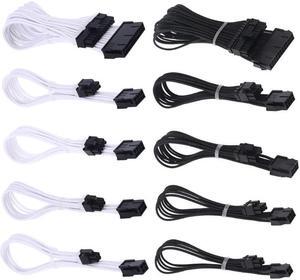 Extension Power Supply Cable 24-pin A TX/EPS/8-pin PCI-E GPU/8pin CPU/6-pin PCIE/4-Pin CPU Cable with Combs 18 AWG