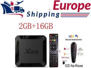 tv box android 10 Allwinner H313 Quad Core 2GB 16GB/1GB 8GB optional g30 voice air mouse i8 keyboad spain stock x96 mini