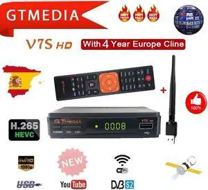 V7S HD Satellite Receiver DVB-S2 V7S HD Full 1080P+USB WIFI + 4 Year C lines Upgrade Freesat V7 HD Receptor Sat TV Box