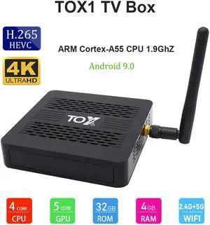 4GB 32GB TV Box Quad-Core WiFi Set-Top Box Smart Media Player for TOX1 Android 9.0 Household TV Easy Enjoying Ornaments