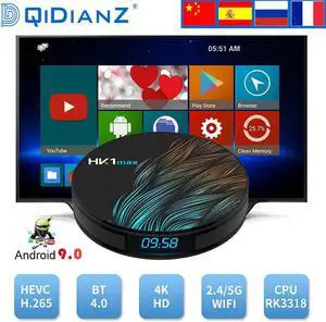 Smart tv box Android 9.0 2.4G/5G Wifi BT 4.0  Quad Core 4K 1080P Full HD hk1 max Set-Top Box Netflix KD Player