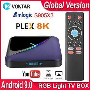 F3 RGB Light Android TV Box Android 9 9.0 Amlogic S905X3 Smart TV Box USB3.0 H.265 8K 60fps Youtube Plex Media Server