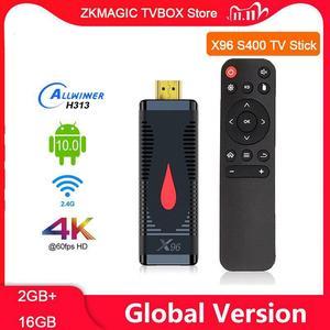 S400 TV Stick Android 10 Allwinner H313 Quad Core 4K 60fps H.265 2.4G Wifi Google Player Youtube 2GB 16GB  TV Box