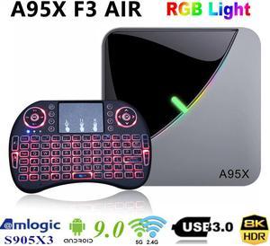 F3 AIR Amlogic S905X3 Android 9.0 TV Box 8K HD 2.4 5G Wifi RGB Light Medi Android Tv Box F3 Smart TVBOX  Set Top  Box