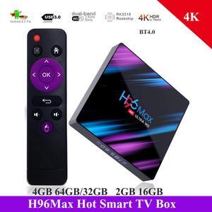Max TV Box Android 9.0 RK3318 Quad Core 64 Bit UHD 4K Smart TV Box 2.4G / 5G WiFi BT4.0 HD Media Player Android box tv