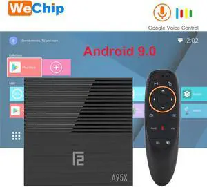F2 Android 9.0 TV BOX LPDDR3 4G 64G Voice Remote Amlogic S905X2 Quad Core 2.4G&5G Wifi BT 4.2 4K HD 2.1 Media Player