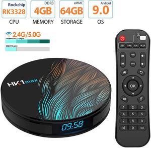 4GB/64GB Android TV Box Android 9.0 RK3328 Quad Core UHD 4K Media Player 2.4G/5G WiFi BT4.0 Miracast Airplay Box TV Smart
