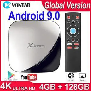 Pro Smart TV Box 4GB 128GB RK3318 4K Android TV Box Android 9.0 2.4G/5Ghz dual Wifi 4K 60fps USB3.0 Google PlayStore Youtube