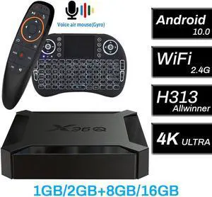 10.0 x96Q 4K TV BOX Allwinner H313  Youtube Google Voice Assistant 2.4G wifi TV Box Play Store Set top Box