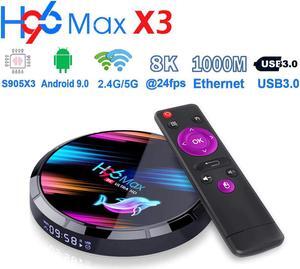 TV Box H96 Max X3 Android9.0 Amlogic S905X3 Ethernet 1000M Dual Band WiFI USB3.0 BT4.0 Youtube H.265 4K 8K Smart TV Box