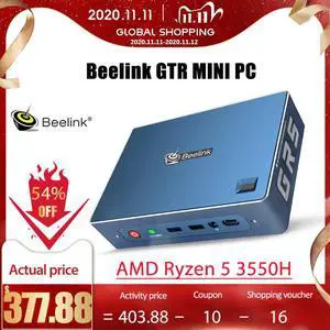 GTR  Ryzen 5 3550H WIFI 6 Gamer MINI PC Windows 10 16GB 512GB SSD Voice Interaction Office PC Gaming Computer TV BOX