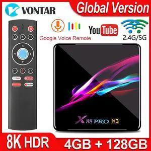 PRO X3 Smart Android TV Box Android 9.0 Amlogic S905X3 Set top Box 4K@60fps 2GB/4GB RAM 128G/64G/32G/16G ROM 8K Media Player