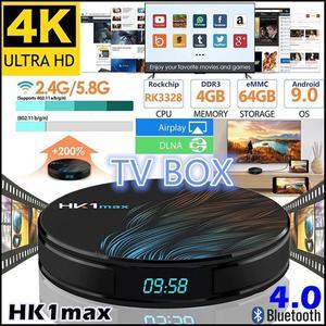 2020 Newest TV Box HK1MAX ,Android 9.0 Quad Core ,RK3328 Chip , 4GB+64GB ,Support 2.4G+5G WIFI , BT4.0 5000+Channe 7000+VOD